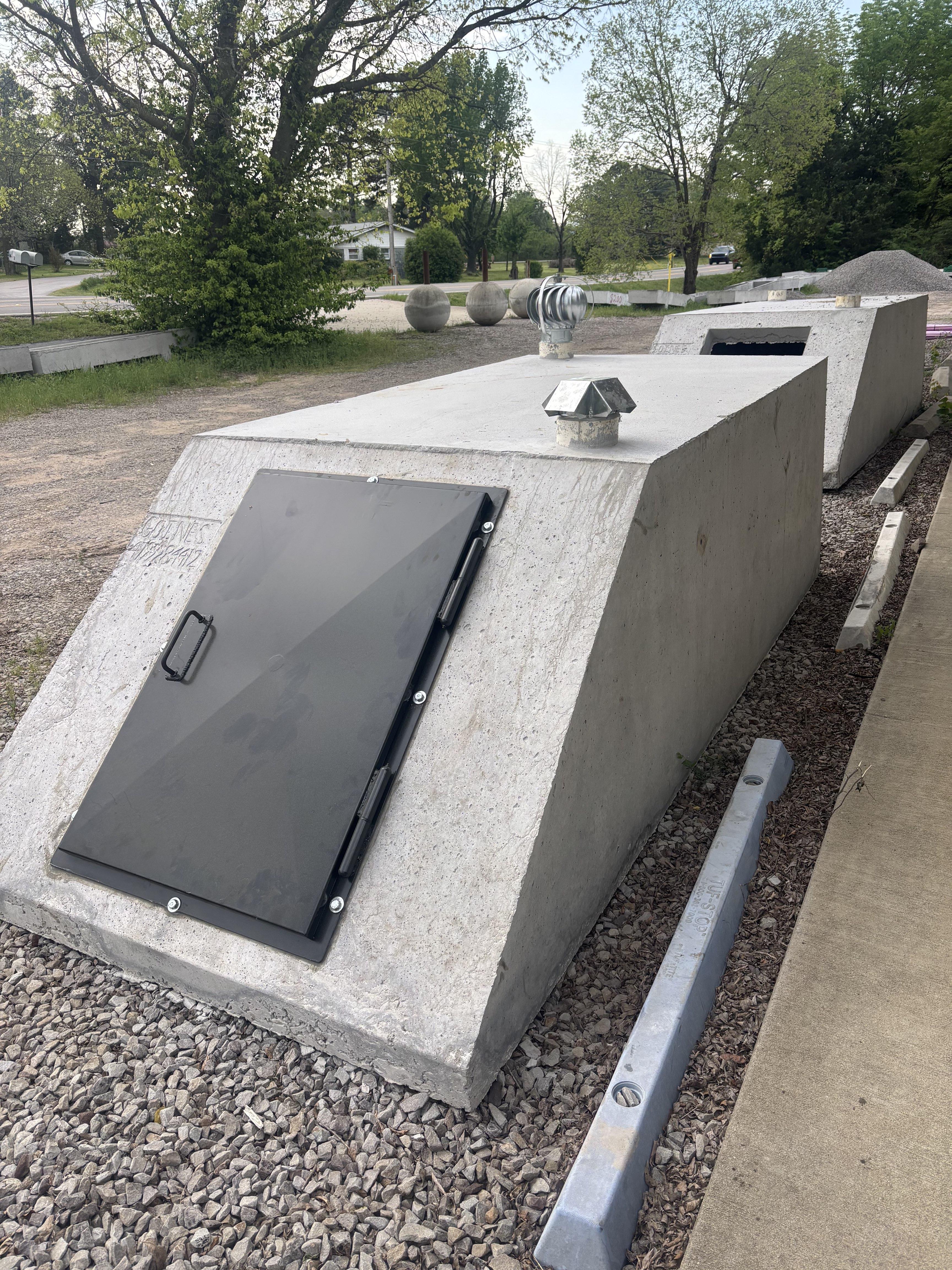 Concrete storm shelter exterior